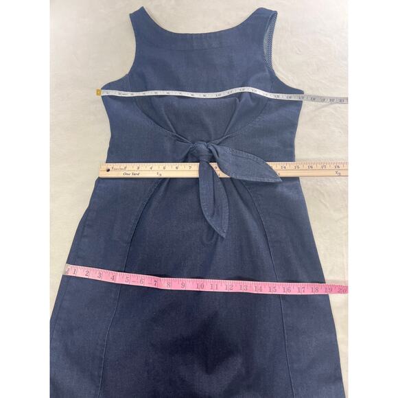 Anthropologie Holding Horses Clara Denim Tie Knot Sleeveless Dress 6 / Small - Picture 8 of 9